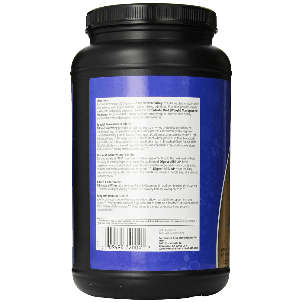 MRM 100% All Natural Whey Dutch Chocolate 2.02 Pounds 7